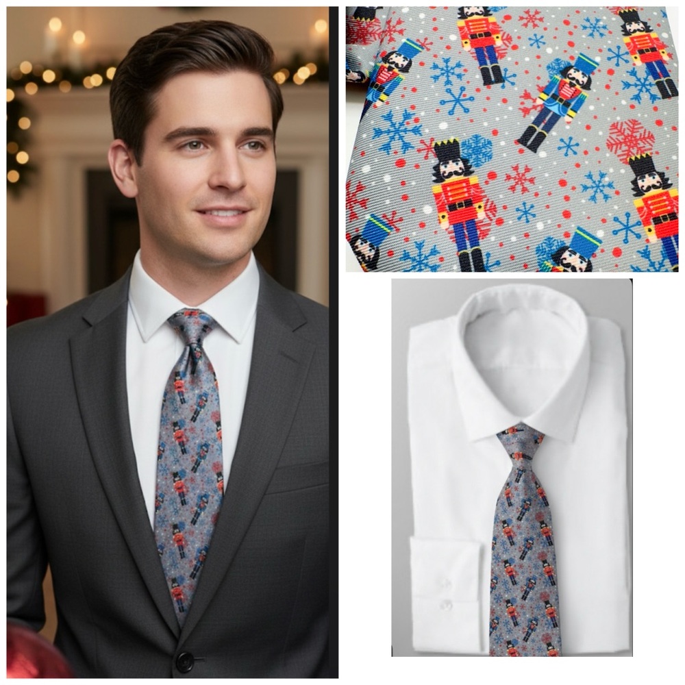 NWT- Novel-ties By Roffe Nutcrackers Holiday Xmas Neck Tie